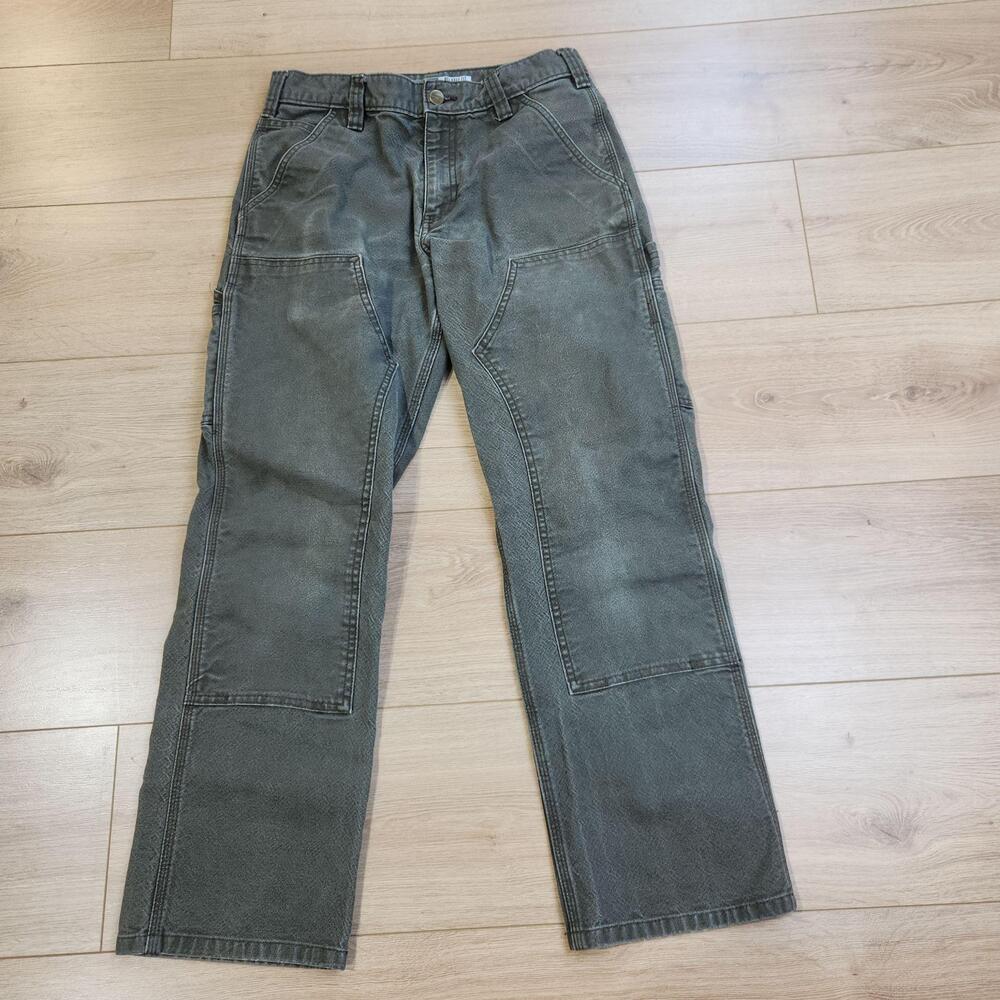 Carhartt Pants Mens 30x30 Green Relaxed Canvas Carpenter Workwear BN3334
